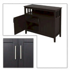 Buffet Minimaliste Classique en Bois avec un Placard et un Compartiment de Rangement Ouvert