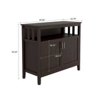 Buffet Minimaliste Classique en Bois avec un Placard et un Compartiment de Rangement Ouvert