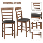 Ensemble de table à rallonges ronde de hauteur comptoir rétro 3 pièces