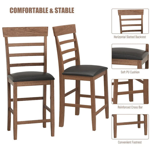 Ensemble de table à rallonges ronde de hauteur comptoir rétro 3 pièces