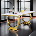 Table de salle à manger rectangulaire de 72 pouces avec piètement en U