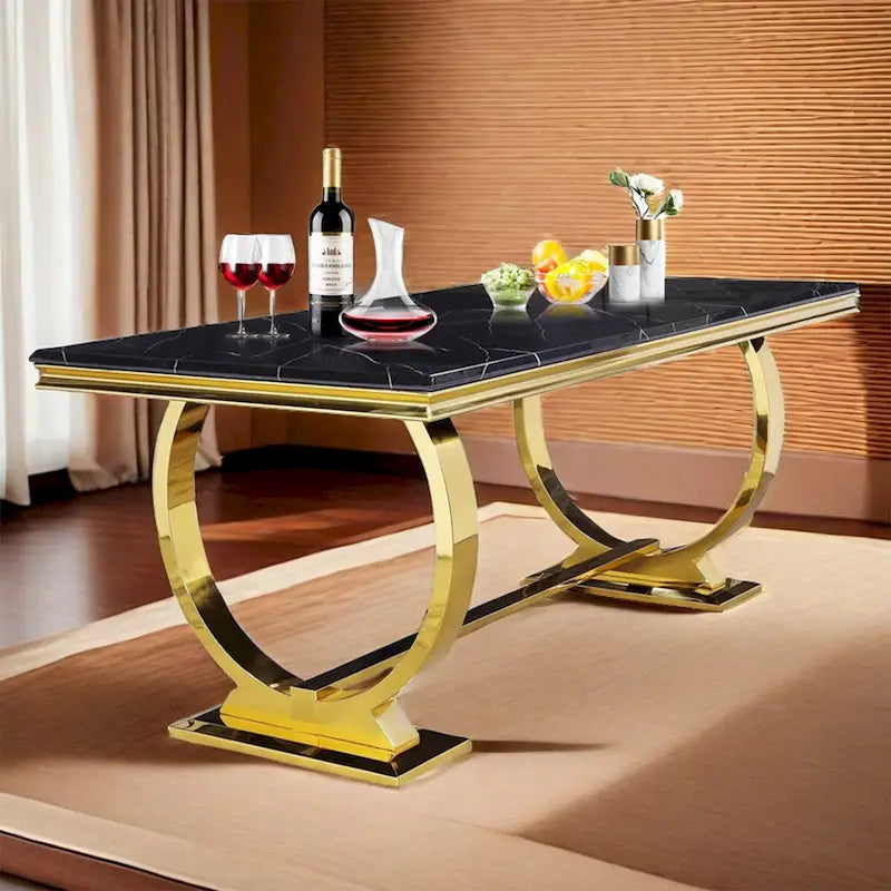 Table de salle à manger rectangulaire de 72 pouces avec piètement en U