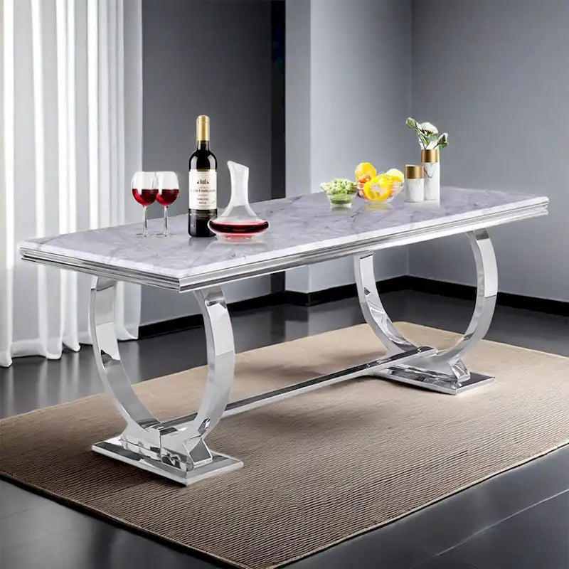 Table de salle à manger rectangulaire de 72 pouces avec piètement en U