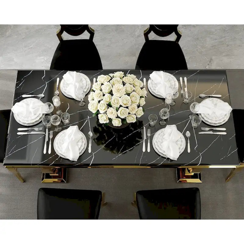 Table de salle à manger rectangulaire de 72 pouces avec piètement en U