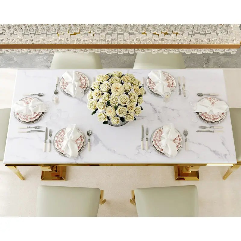 Table de salle à manger rectangulaire de 72 pouces avec piètement en U