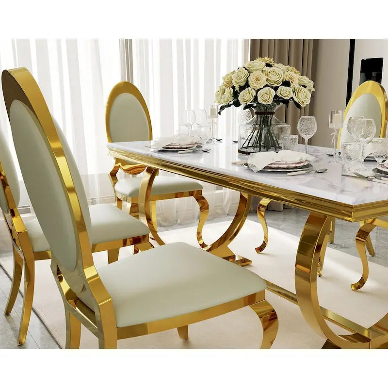 Table de salle à manger rectangulaire de 72 pouces avec piètement en U