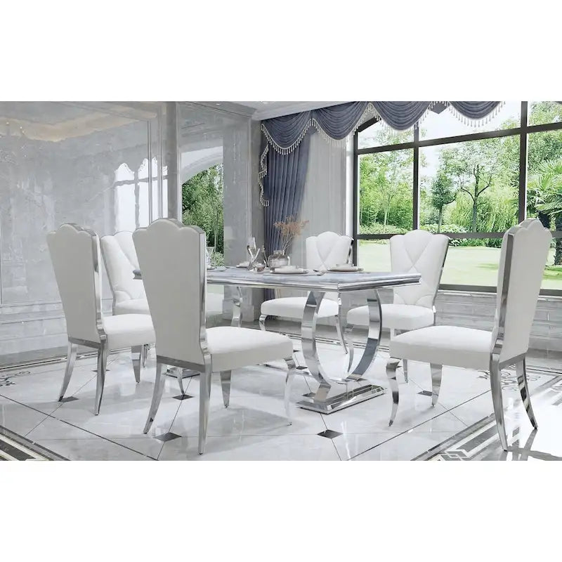 Table de salle à manger rectangulaire de 72 pouces avec piètement en U