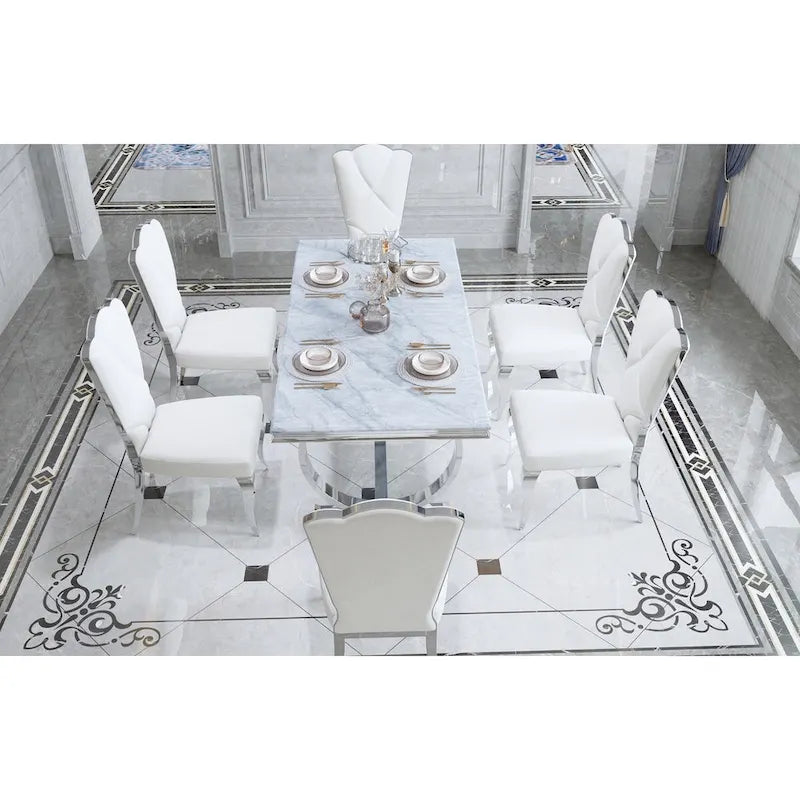 Table de salle à manger rectangulaire de 72 pouces avec piètement en U