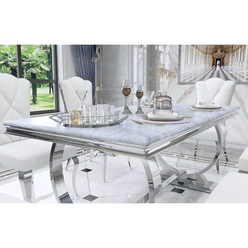 Table de salle à manger rectangulaire de 72 pouces avec piètement en U