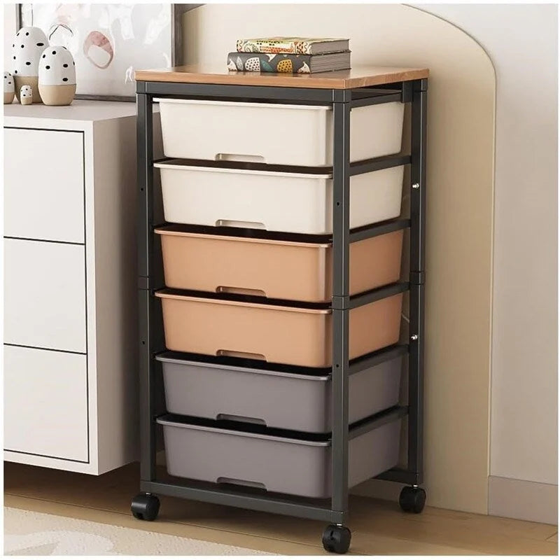 Chariot de rangement à roulettes avec 6 tiroirs - 12,99P x 16,3L x 34,4H