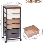 Chariot de rangement à roulettes avec 6 tiroirs - 12,99P x 16,3L x 34,4H