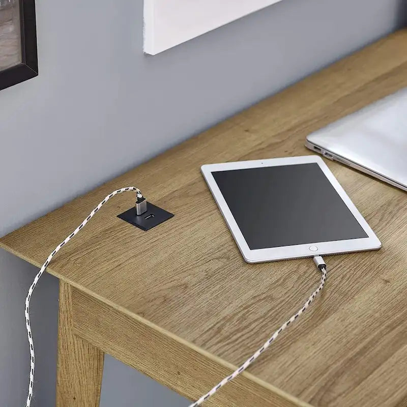 Bureau d'écriture moderne avec tiroir et hub USB pour bureau à domicile