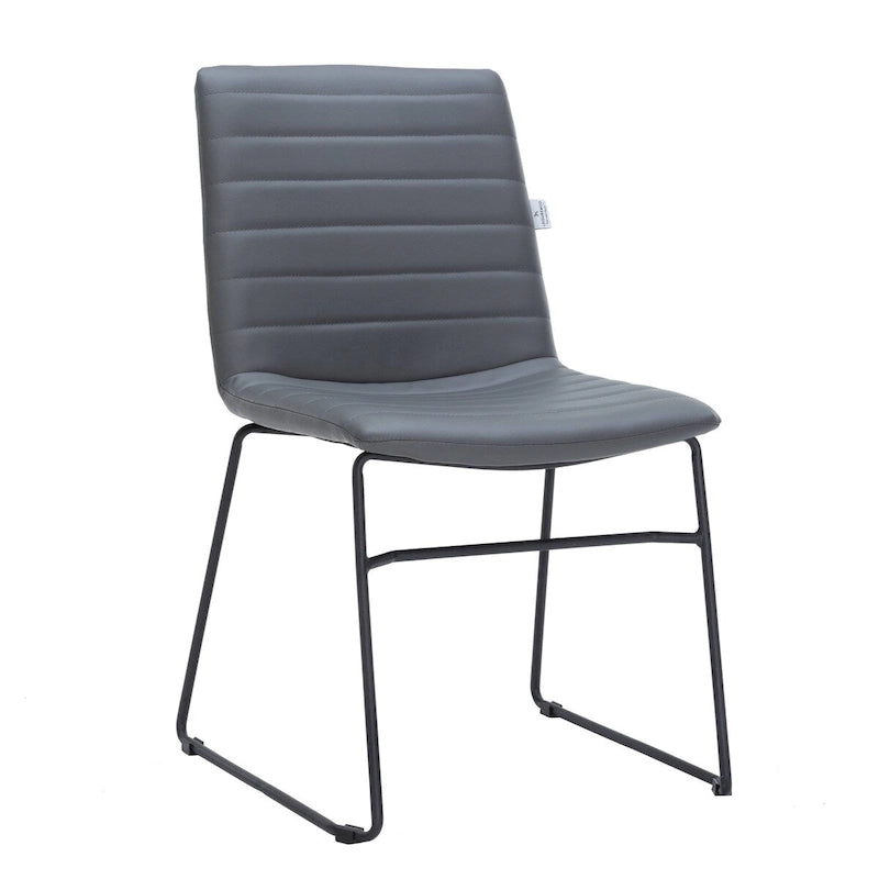 Chaise de bureau en cuir et polyester avec base en acier inoxydable Série
