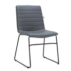 Chaise de bureau en cuir et polyester avec base en acier inoxydable Série