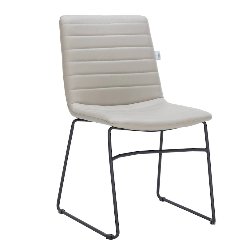 Chaise de bureau en cuir et polyester avec base en acier inoxydable Série