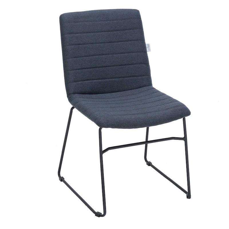 Chaise de bureau en cuir et polyester avec base en acier inoxydable Série