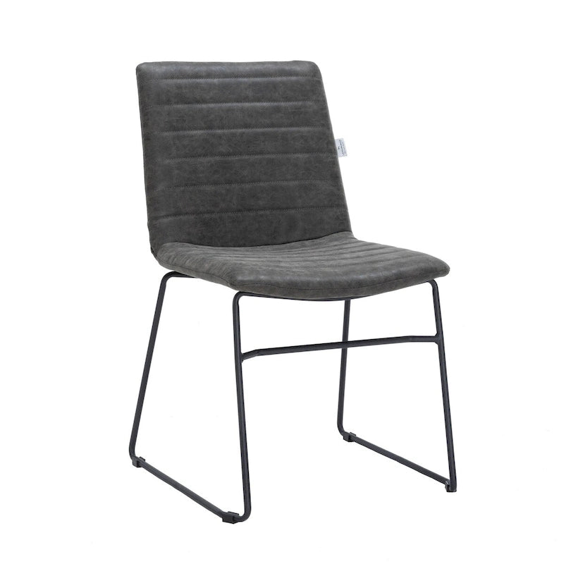 Chaise de bureau en cuir et polyester avec base en acier inoxydable Série