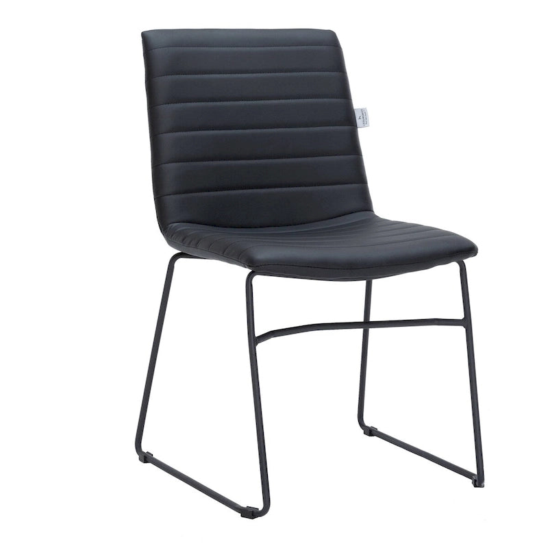 Chaise de bureau en cuir et polyester avec base en acier inoxydable Série