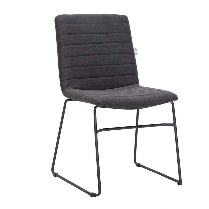 Chaise de bureau en cuir et polyester avec base en acier inoxydable Série