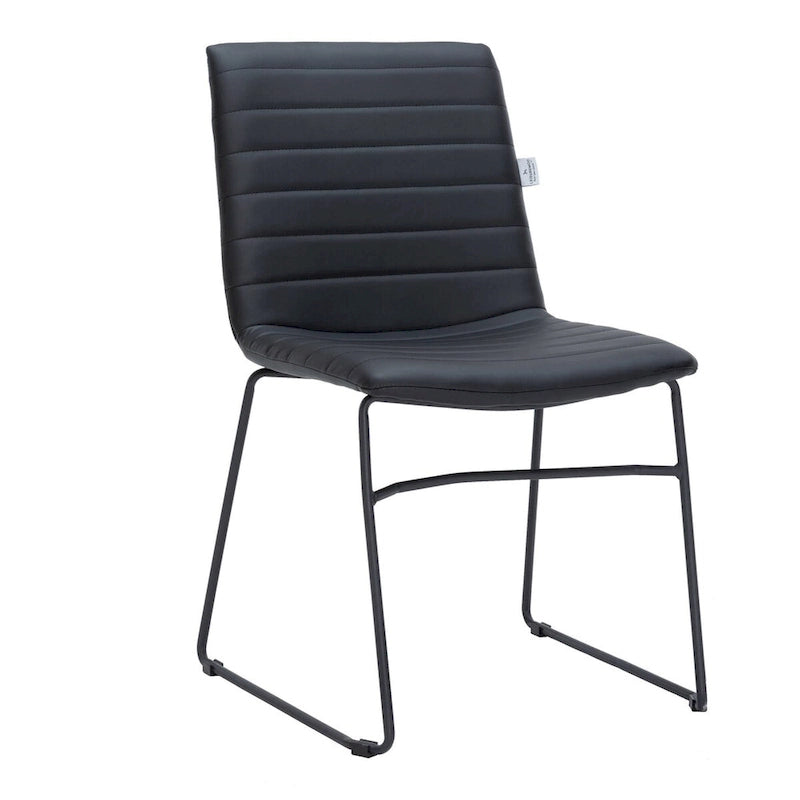 Chaise de bureau en cuir et polyester avec base en acier inoxydable Série