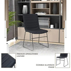 Chaise de bureau en cuir et polyester avec base en acier inoxydable Série
