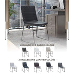 Chaise de bureau en cuir et polyester avec base en acier inoxydable Série