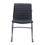 Chaise de bureau en cuir et polyester avec base en acier inoxydable Série
