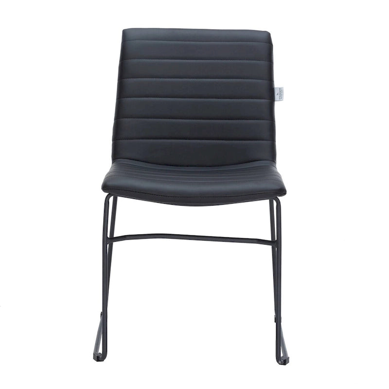 Chaise de bureau en cuir et polyester avec base en acier inoxydable Série
