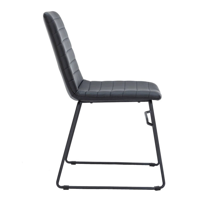 Chaise de bureau en cuir et polyester avec base en acier inoxydable Série