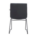 Chaise de bureau en cuir et polyester avec base en acier inoxydable Série