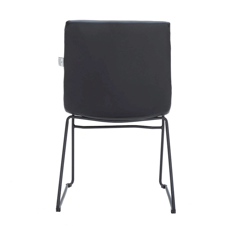 Chaise de bureau en cuir et polyester avec base en acier inoxydable Série