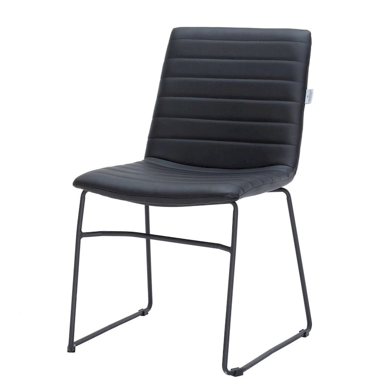 Chaise de bureau en cuir et polyester avec base en acier inoxydable Série