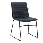 Chaise de bureau en cuir et polyester avec base en acier inoxydable Série