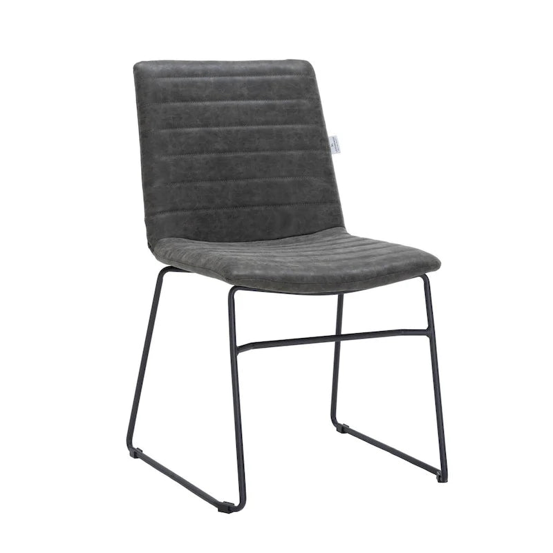 Chaise de bureau en cuir et polyester avec base en acier inoxydable Série