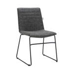 Chaise de bureau en cuir et polyester avec base en acier inoxydable Série