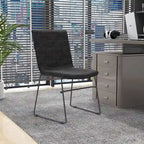 Chaise de bureau en cuir et polyester avec base en acier inoxydable Série