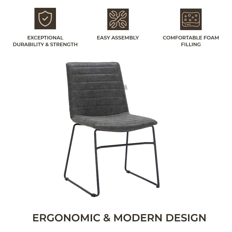 Chaise de bureau en cuir et polyester avec base en acier inoxydable Série