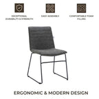 Chaise de bureau en cuir et polyester avec base en acier inoxydable Série