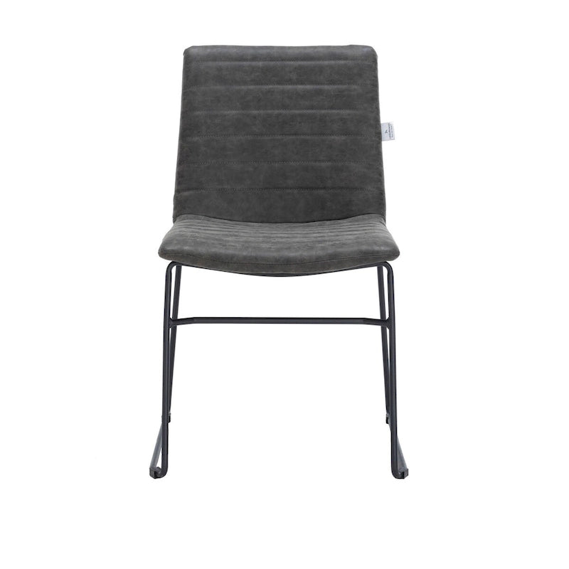 Chaise de bureau en cuir et polyester avec base en acier inoxydable Série