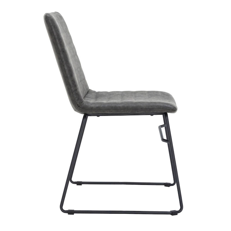 Chaise de bureau en cuir et polyester avec base en acier inoxydable Série
