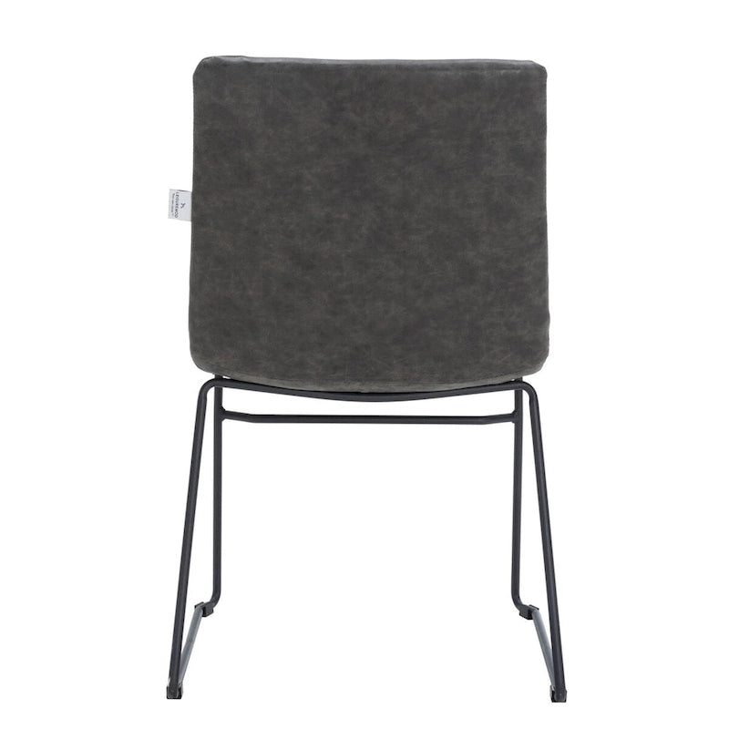 Chaise de bureau en cuir et polyester avec base en acier inoxydable Série