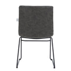 Chaise de bureau en cuir et polyester avec base en acier inoxydable Série