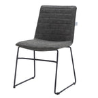 Chaise de bureau en cuir et polyester avec base en acier inoxydable Série