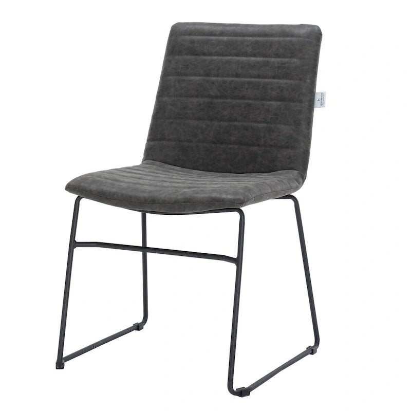 Chaise de bureau en cuir et polyester avec base en acier inoxydable Série