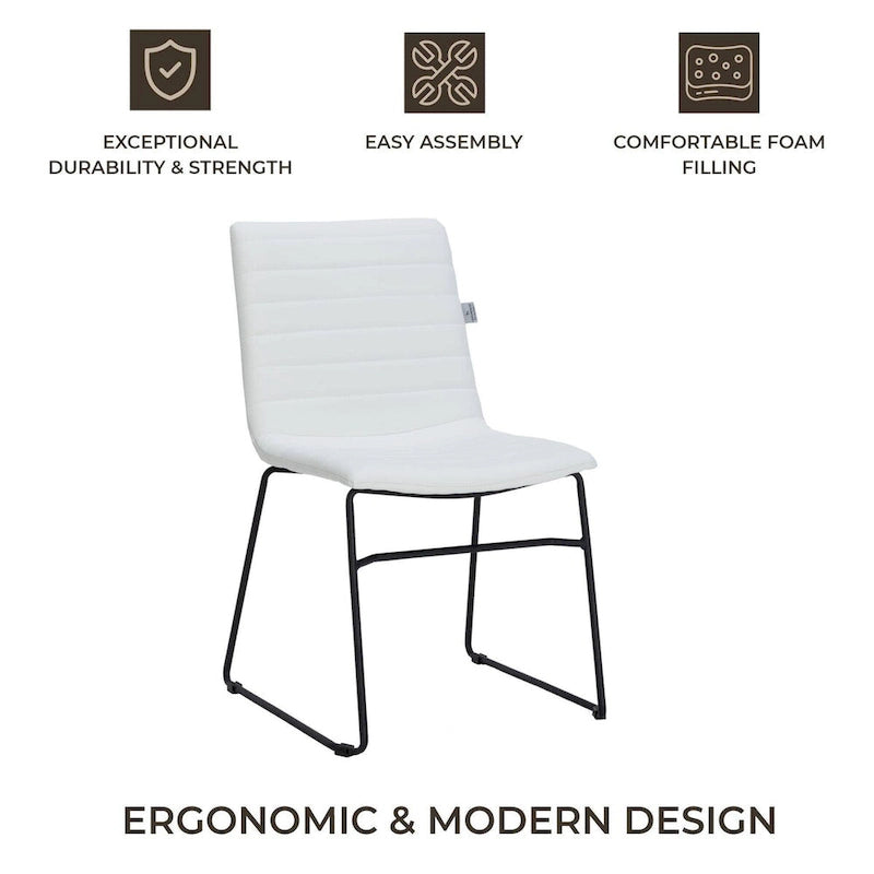 Chaise de bureau en cuir et polyester avec base en acier inoxydable Série