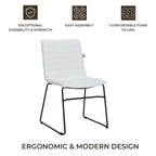 Chaise de bureau en cuir et polyester avec base en acier inoxydable Série