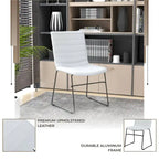 Chaise de bureau en cuir et polyester avec base en acier inoxydable Série