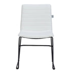 Chaise de bureau en cuir et polyester avec base en acier inoxydable Série