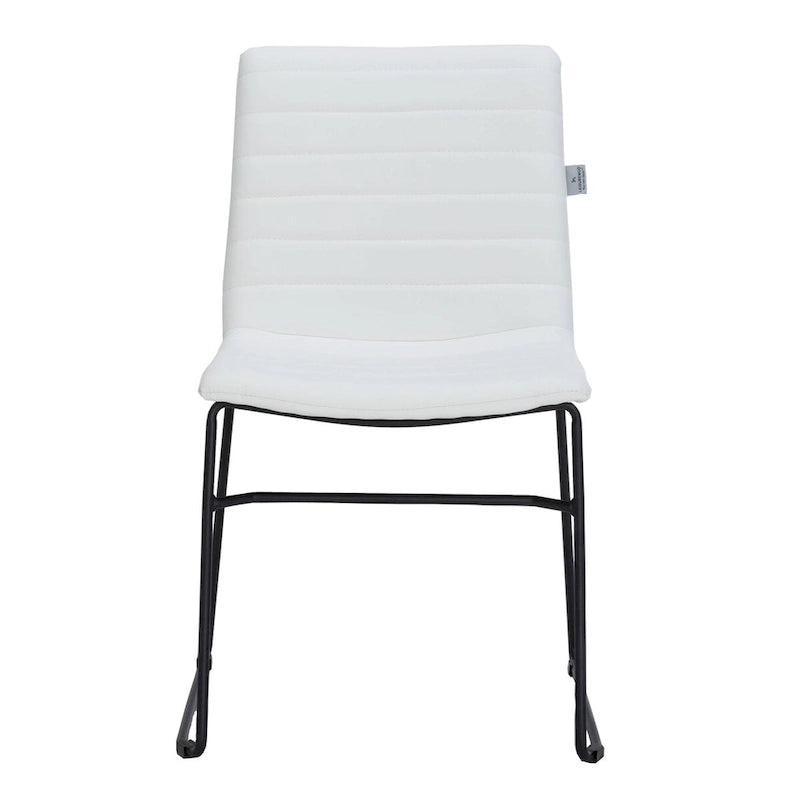 Chaise de bureau en cuir et polyester avec base en acier inoxydable Série