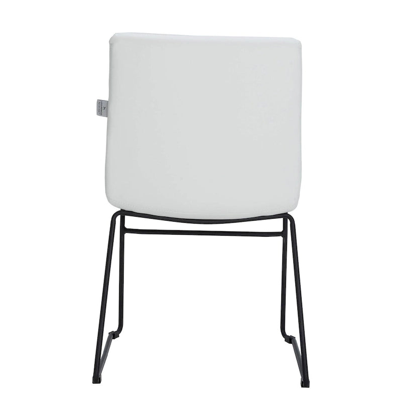 Chaise de bureau en cuir et polyester avec base en acier inoxydable Série